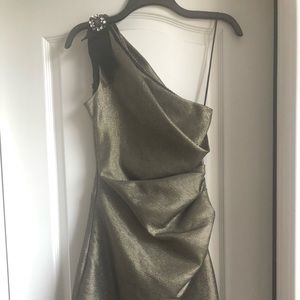 Badgley Mischka one shoulder dress